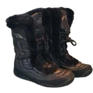 NWOB The North Face Alphy Nuptse Fur Mid Calf Lace Up Snow Boots